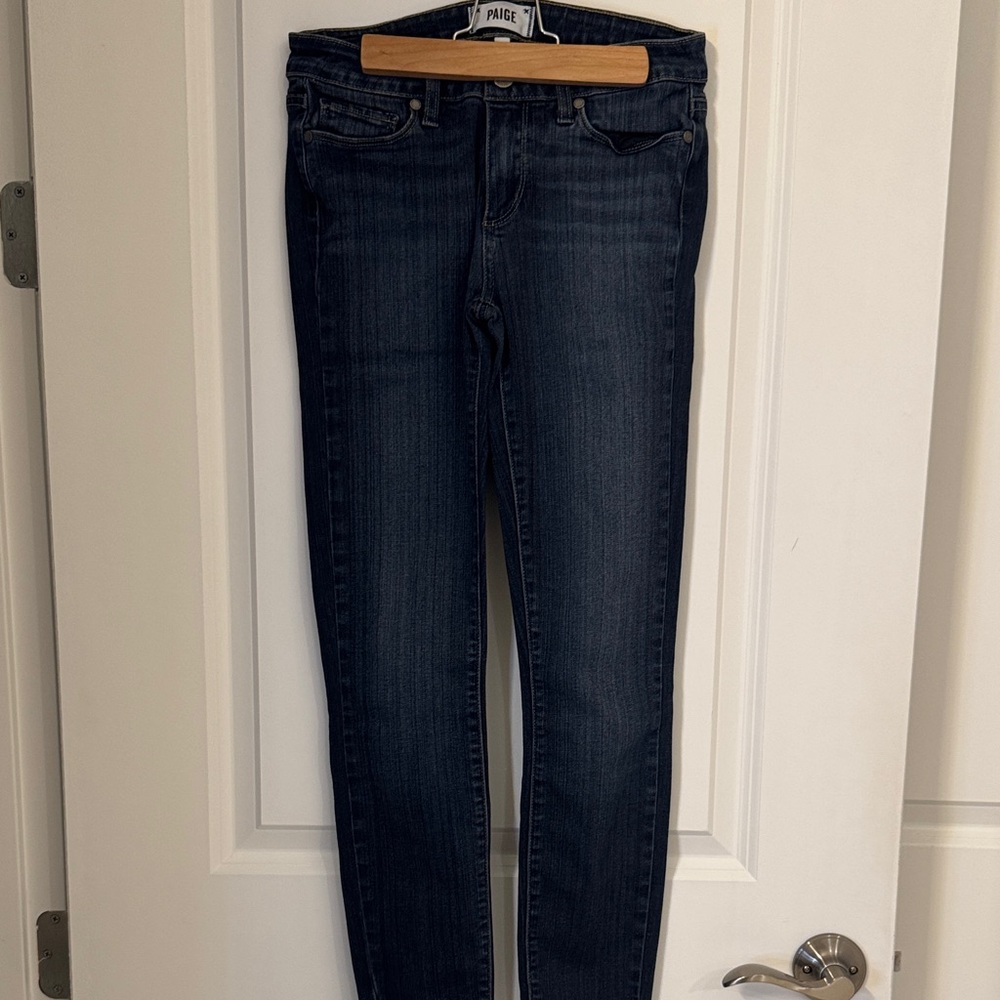 PAIGE Women's Deep Blue Skinny Jeans verdugo ankle